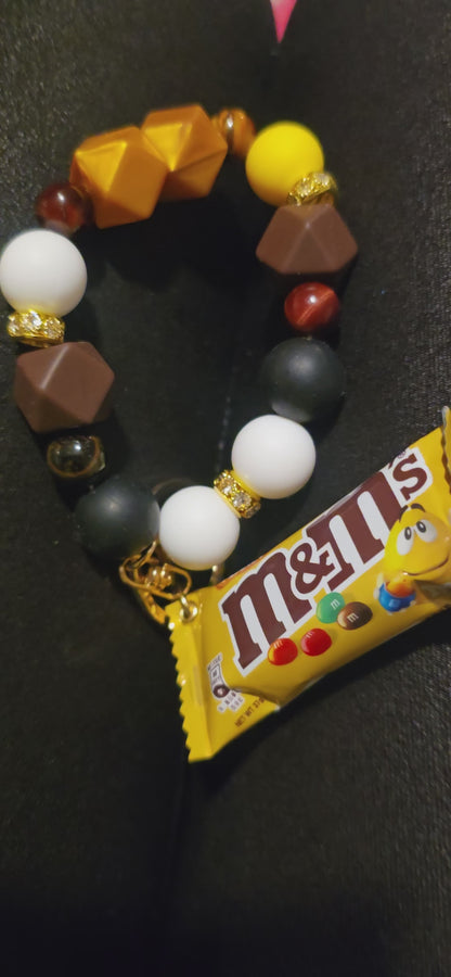 Candy themed wristlet keychain