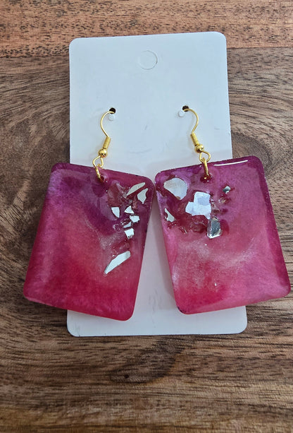 Pink Crystals (Reversible wearing earrings)