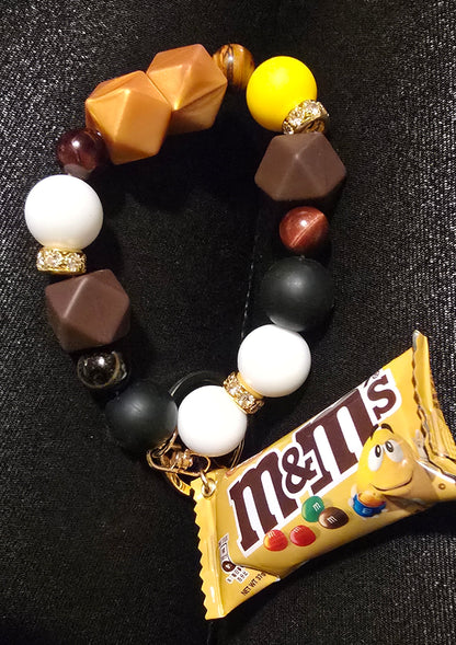 Candy themed wristlet keychain