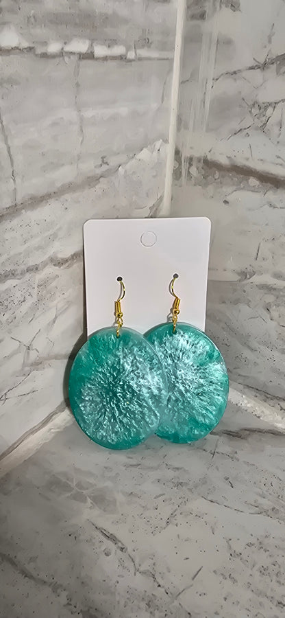 Teal Oval earrings