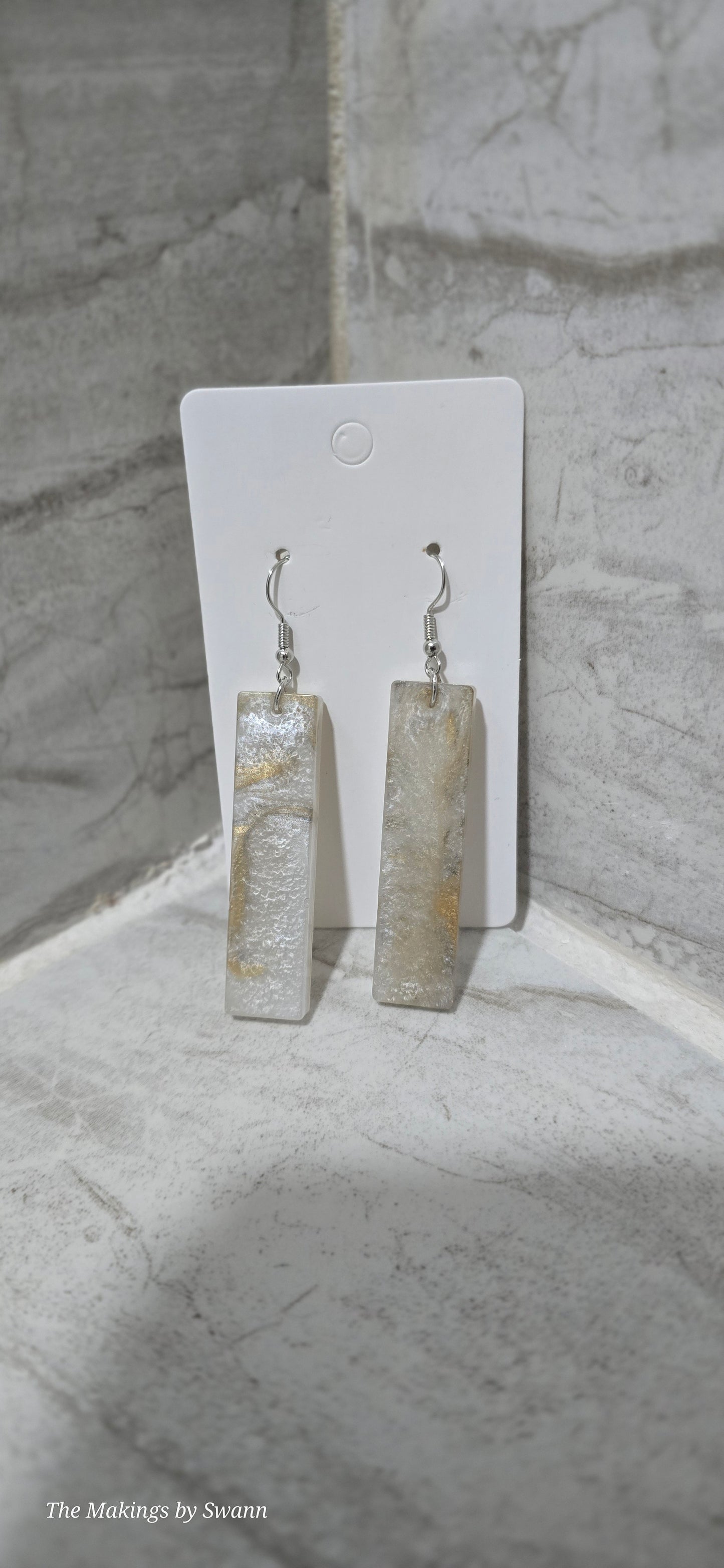 Marble rectangle earrings