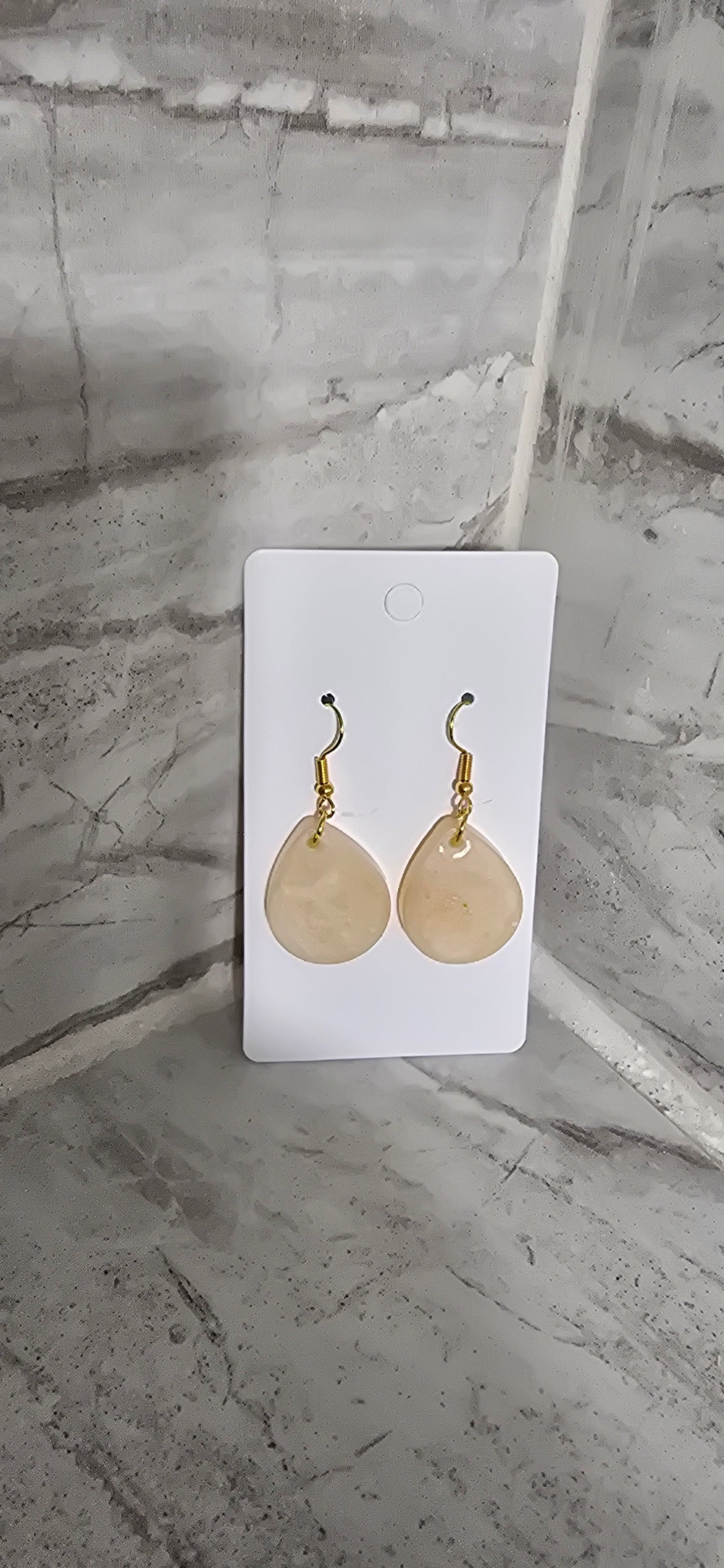 Pearl and gold accent small tear drop earrings