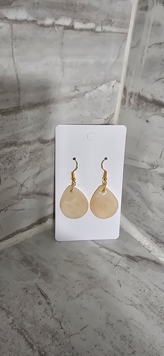 Pearl and gold accent small tear drop earrings