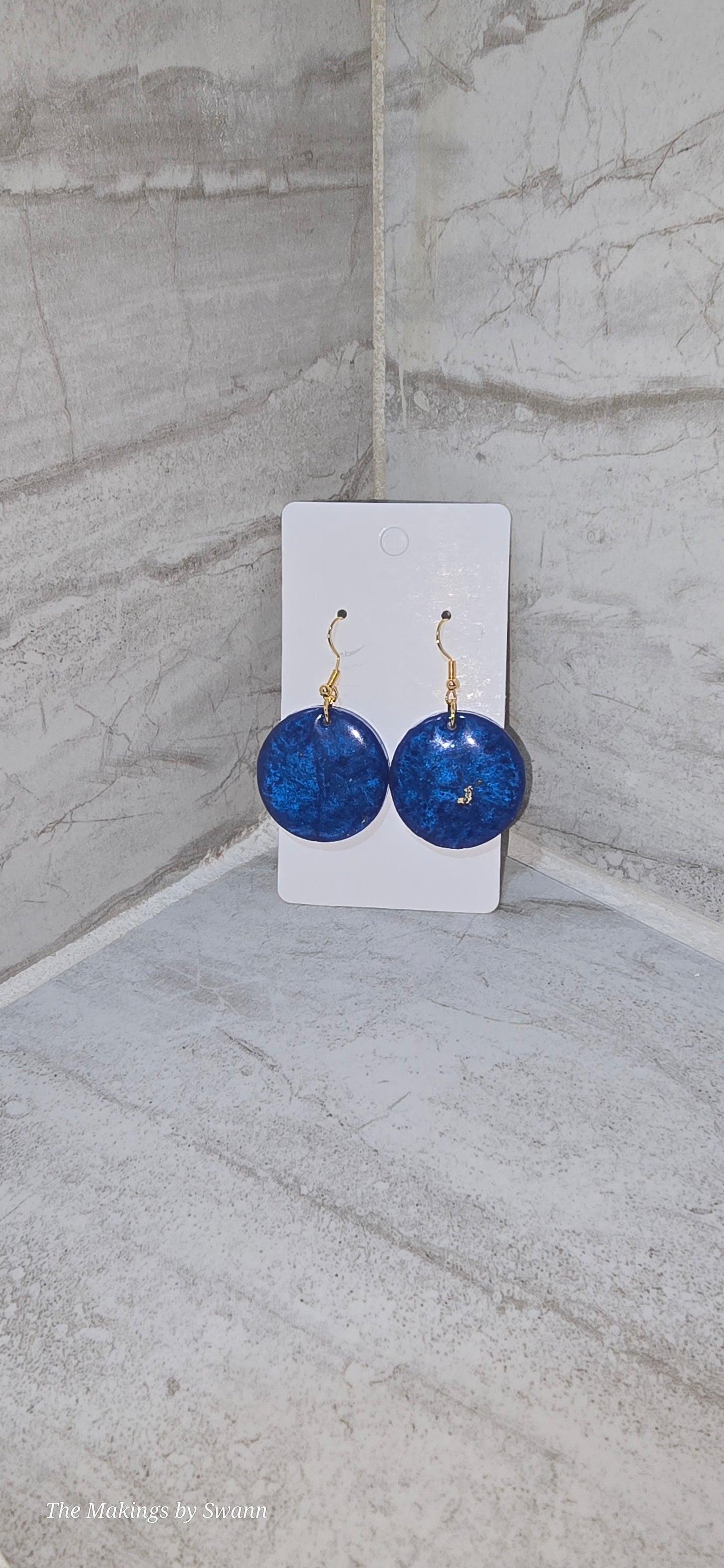 Small Royal Blue & Gold earrings