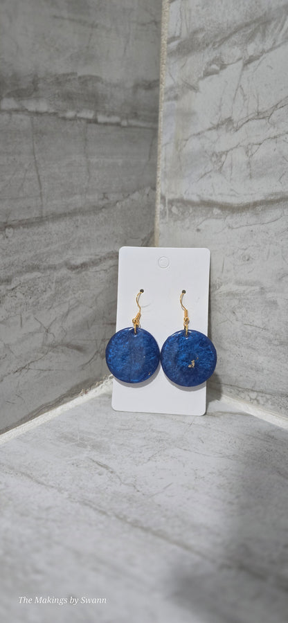 Small Royal Blue & Gold earrings