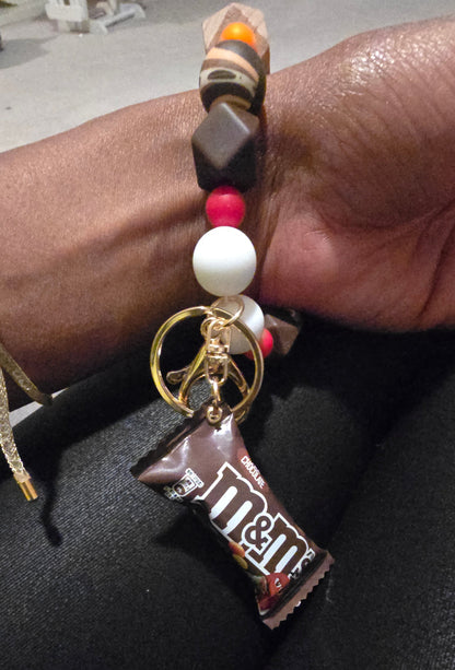 Chocolate theme wristlet keychain