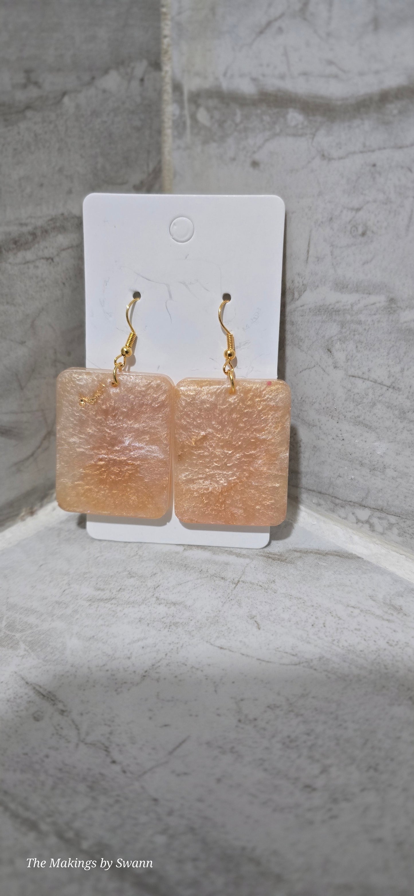 Pearl & Gold rectangle shaped Earrings