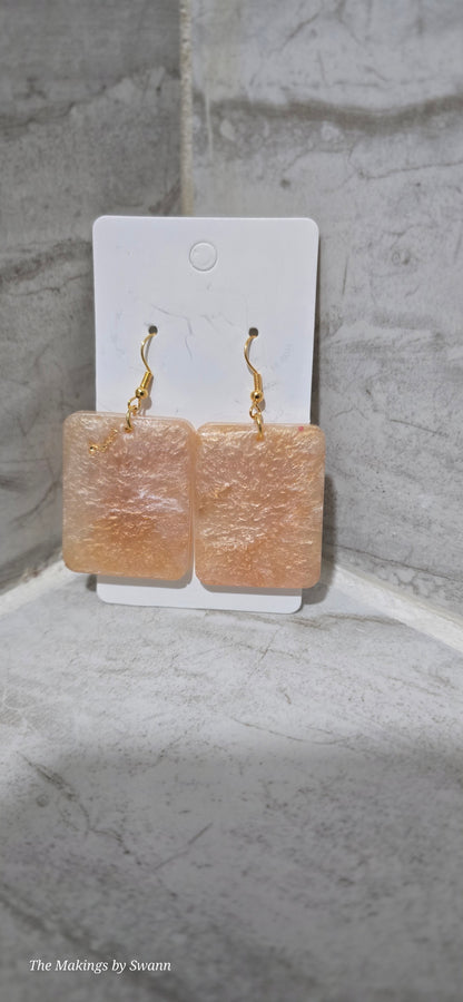 Pearl & Gold rectangle shaped Earrings