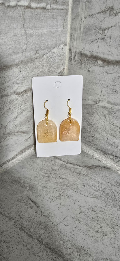 Pearl and Gold small arch earrings