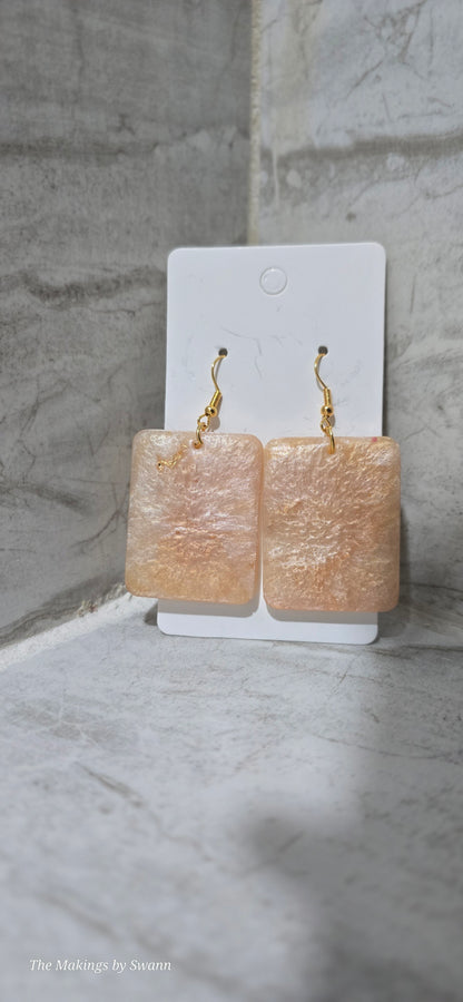 Pearl & Gold rectangle shaped Earrings