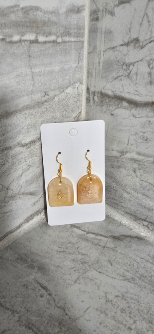 Pearl and Gold small arch earrings