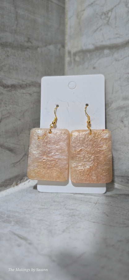 Pearl & Gold rectangle shaped Earrings