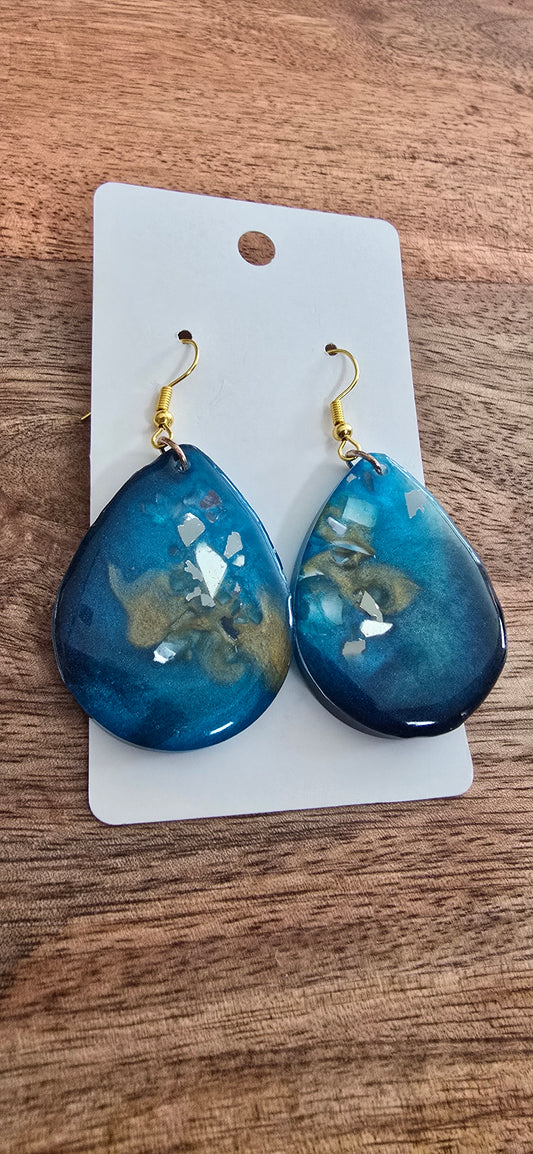 Mermaids treasure tear drop earrings