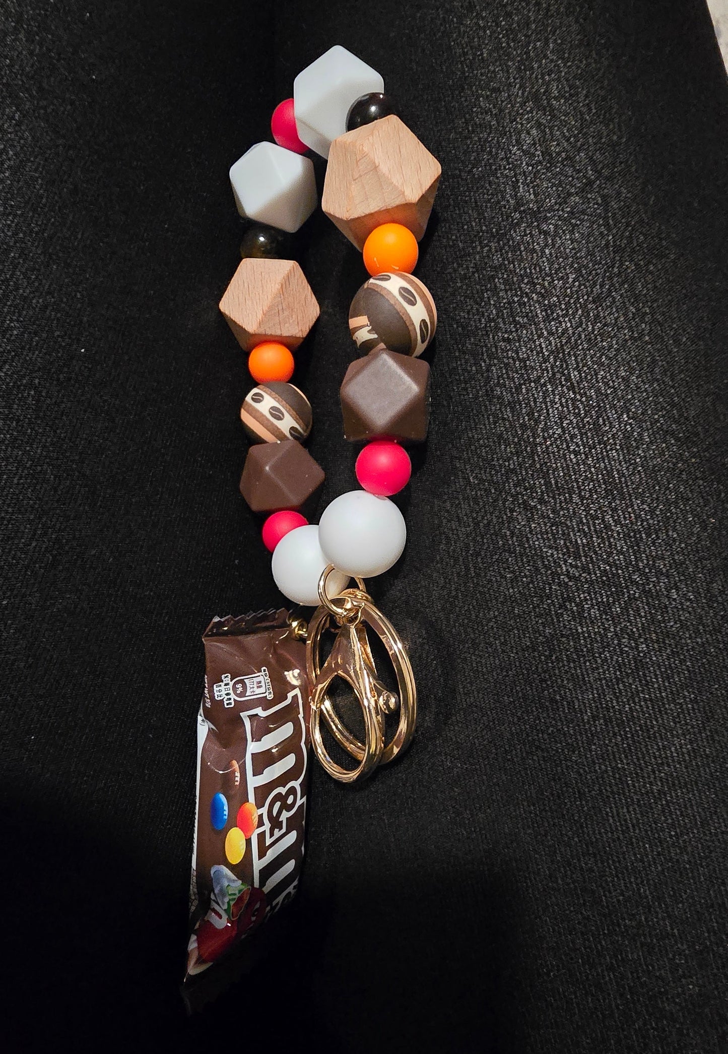 Chocolate theme wristlet keychain