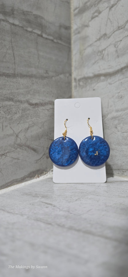 Small Royal Blue & Gold earrings