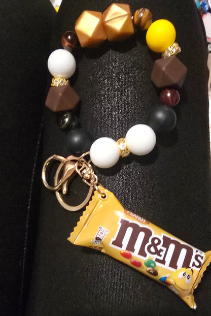 Candy themed wristlet keychain