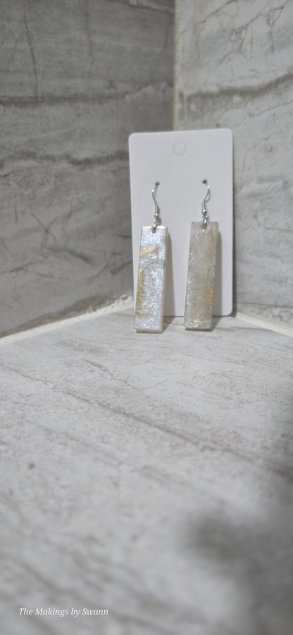 Marble rectangle earrings