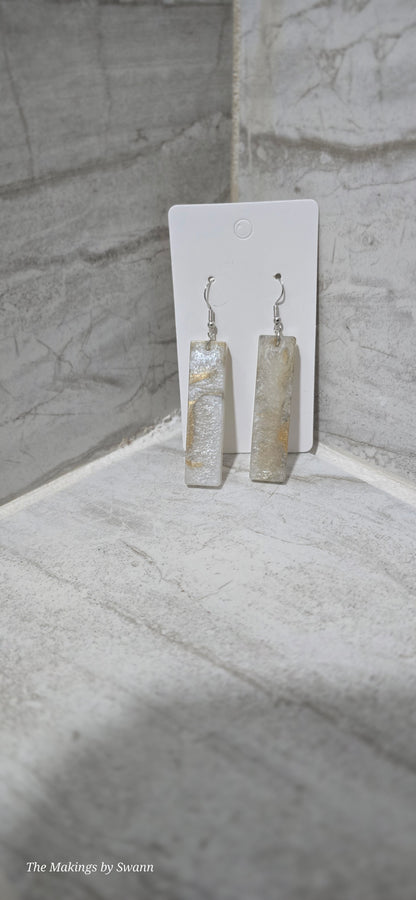 Marble rectangle earrings