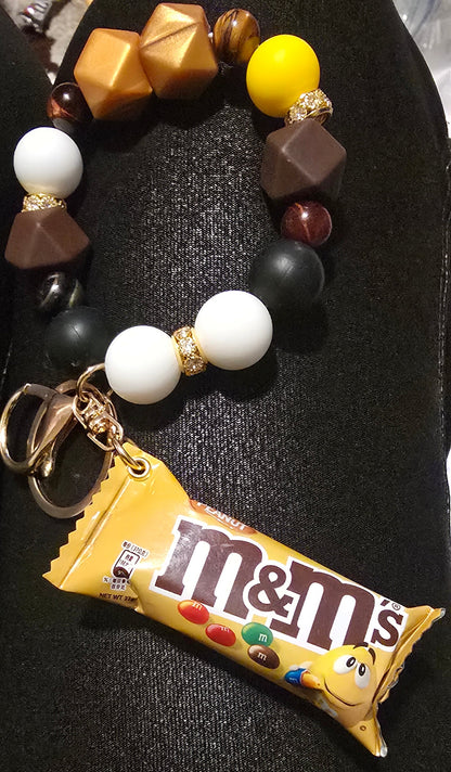 Candy themed wristlet keychain
