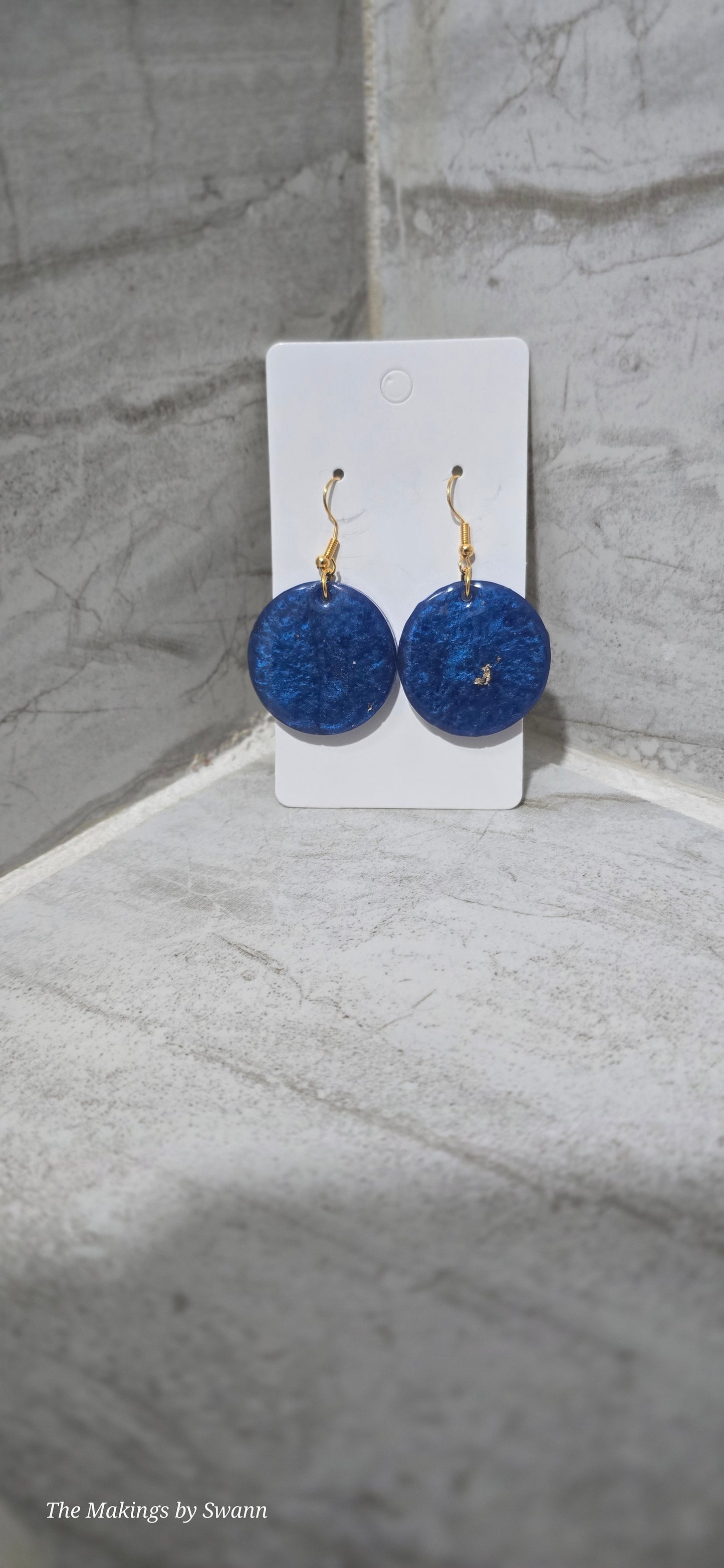 Small Royal Blue & Gold earrings