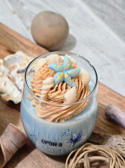 Beach themed wickless candle