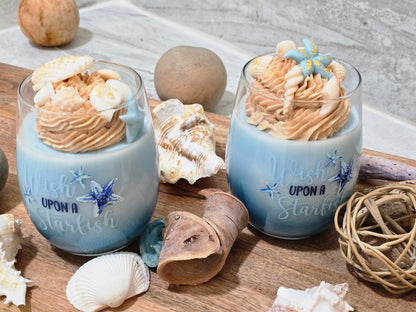 Beach themed wickless candle